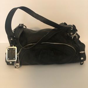 Black leather B. Makowsky bag